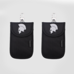 2 Pack Armors Mini Signal Blocker RFID Faraday Small Pouch Wallet Bag Case Car Key Fob Compact Black