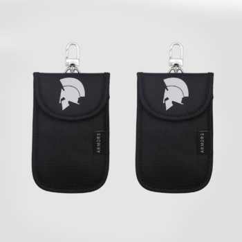 2 Pack Armors Mini Signal Blocker RFID Faraday Small Pouch Wallet Bag Case Car Key Fob Compact Black