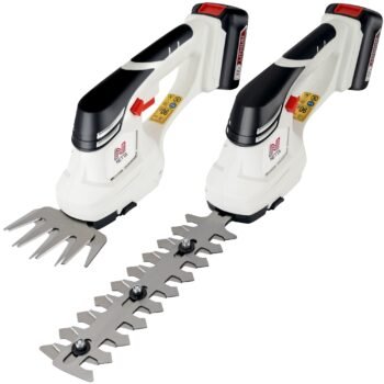 NETTA 12V Cordless 2-in-1 Hedge Trimmer & Grass Shear – Handheld, Lithium-Ion Battery, Lawn Edging & Shrub Cutter