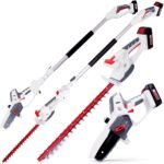 NETTA 20V 4-in-1 Pole Hedge Trimmer and Chainsaw - 2.5m Long-Reach Telescopic Pole