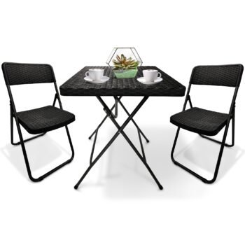 SUNMER Rattan Effect Bistro Set (3 Piece)
