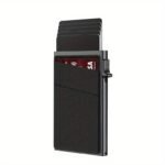 Armors RFID Pop Up Compact Signal Blocker Credit Card Holder Blocking Card Bag Case Wallet  - Black