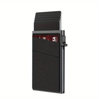 Armors RFID Pop Up Compact Signal Blocker Credit Card Holder Blocking Card Bag Case Wallet  - Black