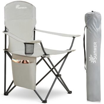 SUNMER Extra-Wide Folding Camping Chairs - Available as Single or Set of 2